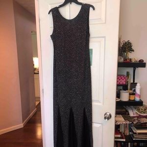 Sz 14 NWT! Black High Neck Sleeveless Sparkly Sparkle Glitter Prom Dress Onyx